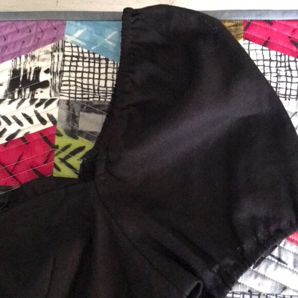 House of Harlow 1960 Puff Sleeve Linen Blend Crop Top Black sz 10 NWOT - Picture 14 of 15